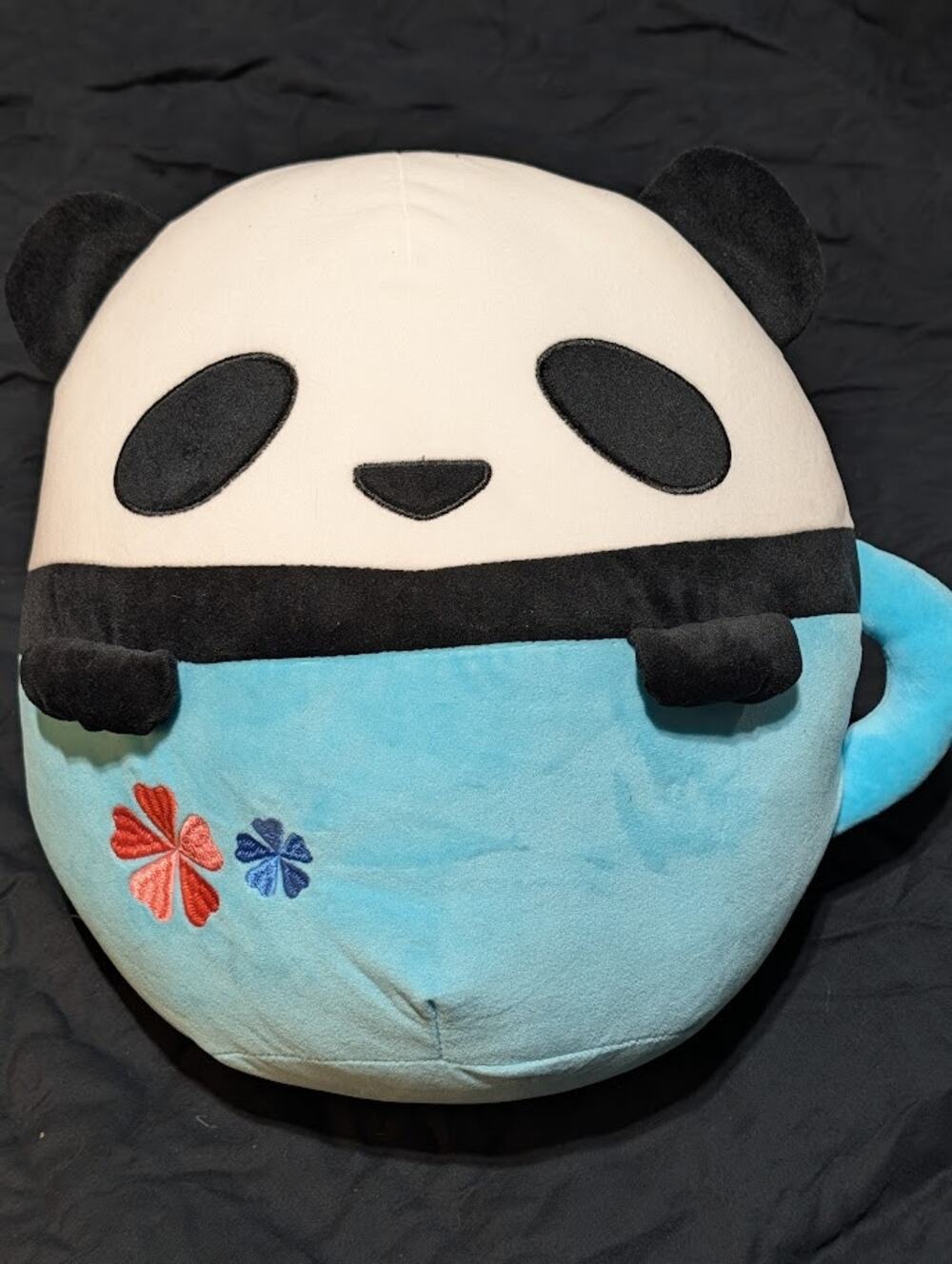 Takashoji Fuwa Mug Cup Animal Panda Plush M Blue Teacup Japan Import New Tag